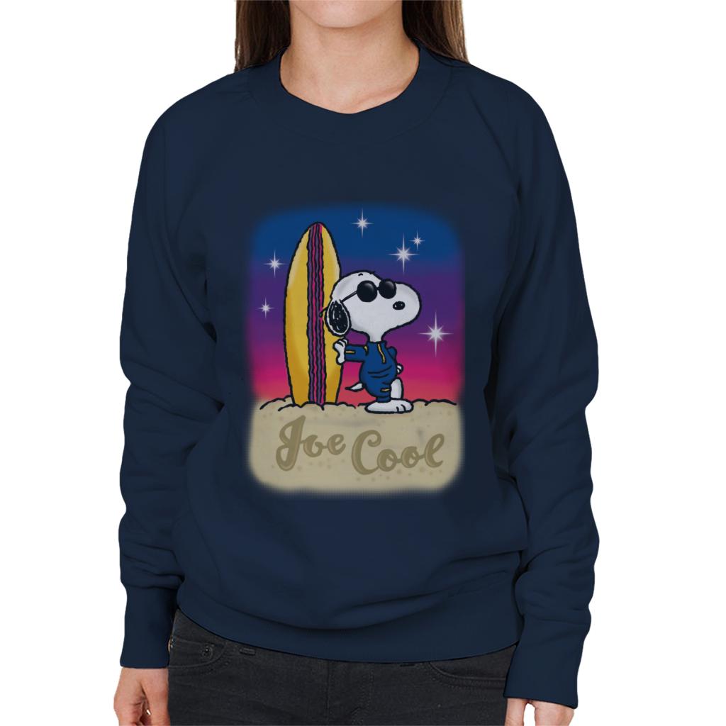 Peanuts Snoopy Cool Sunglass Surfer Women's Sweatshirt-ALL + EVERY