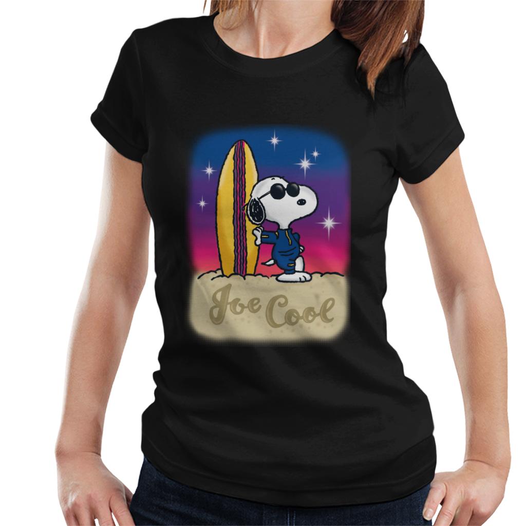 Peanuts Snoopy Cool Sunglass Surfer Women's T-Shirt-ALL + EVERY