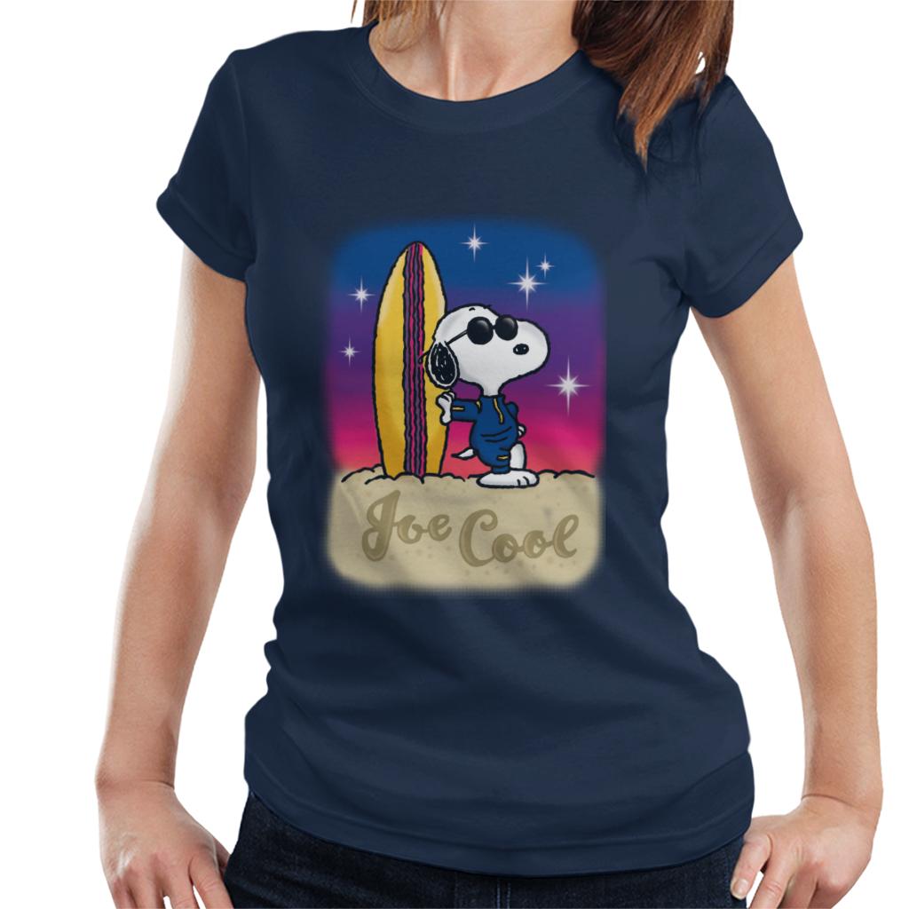 Peanuts Snoopy Cool Sunglass Surfer Women's T-Shirt-ALL + EVERY