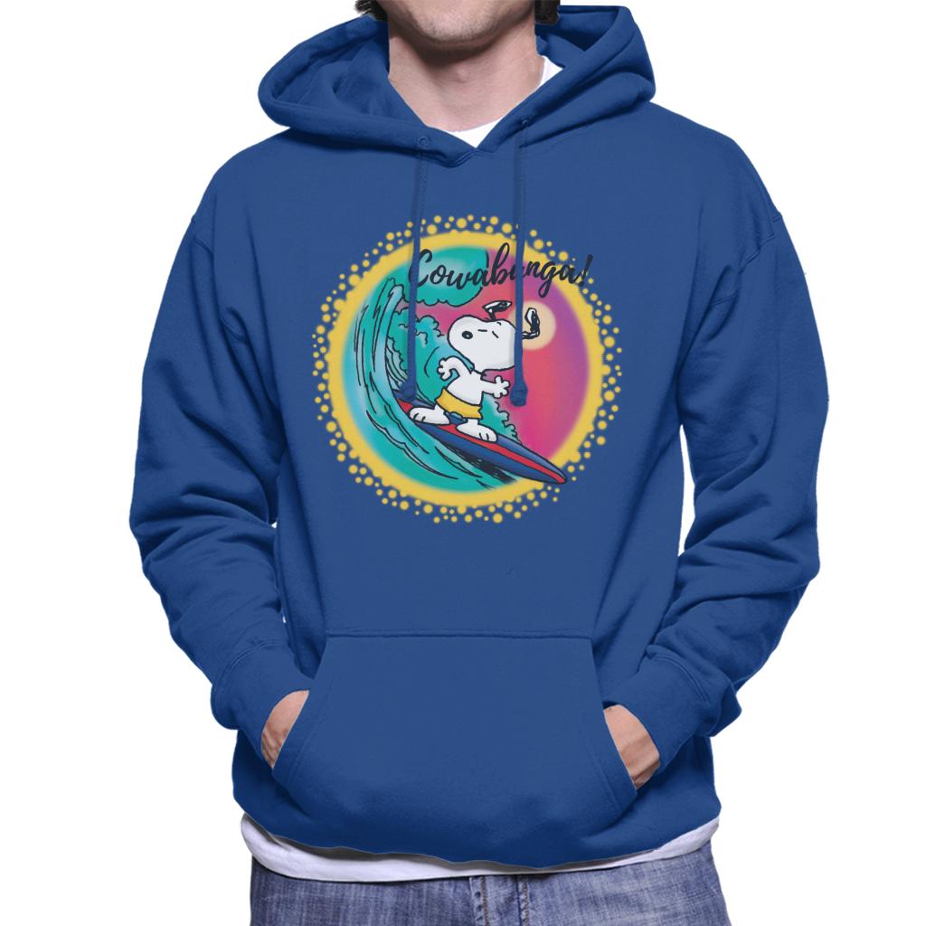 Peanuts Snoopy Surfing Cowabunga Men's Hooded Sweatshirt-ALL + EVERY