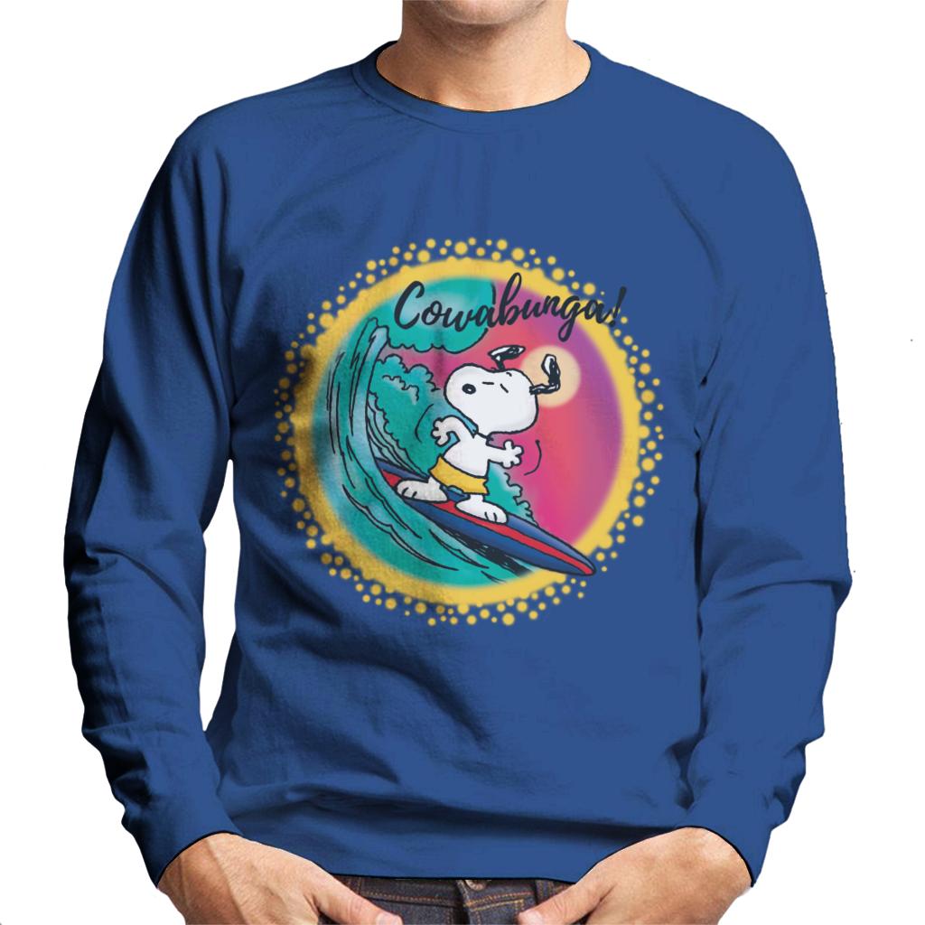 Peanuts Snoopy Surfing Cowabunga Men's Sweatshirt-ALL + EVERY