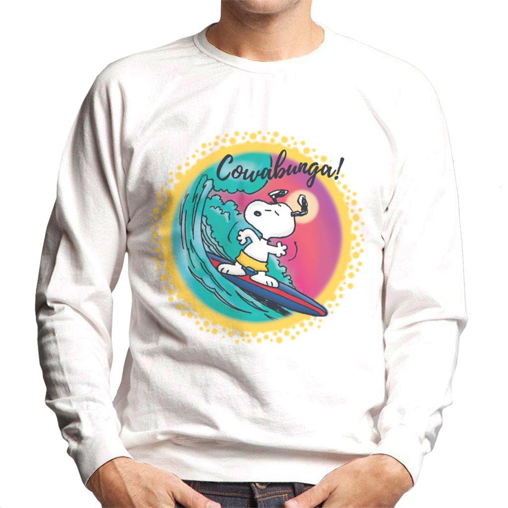 Peanuts Snoopy Surfing Cowabunga Men's Sweatshirt-ALL + EVERY