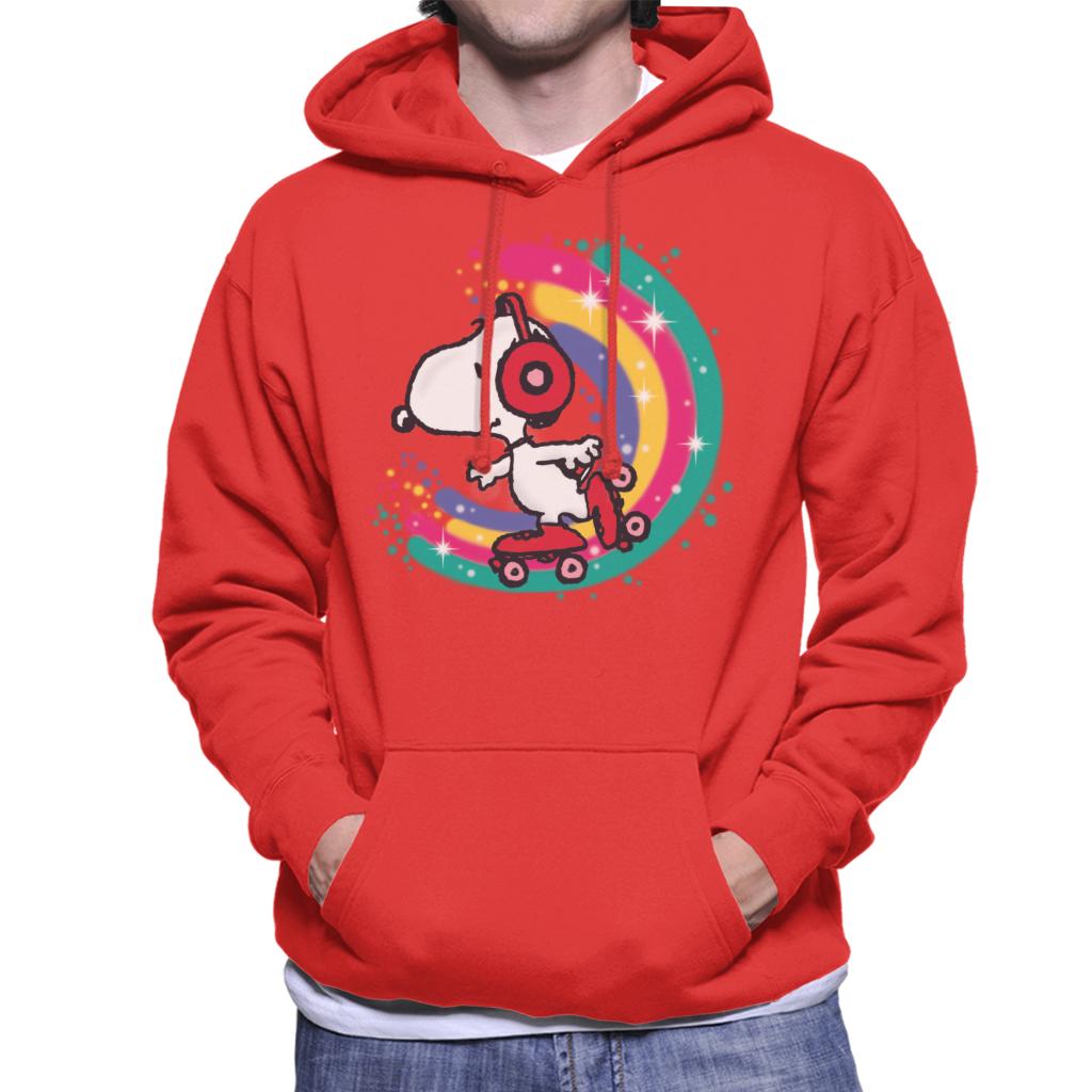 Peanuts Snoopy Roller Skating Rainbow Men's Hooded Sweatshirt-ALL + EVERY