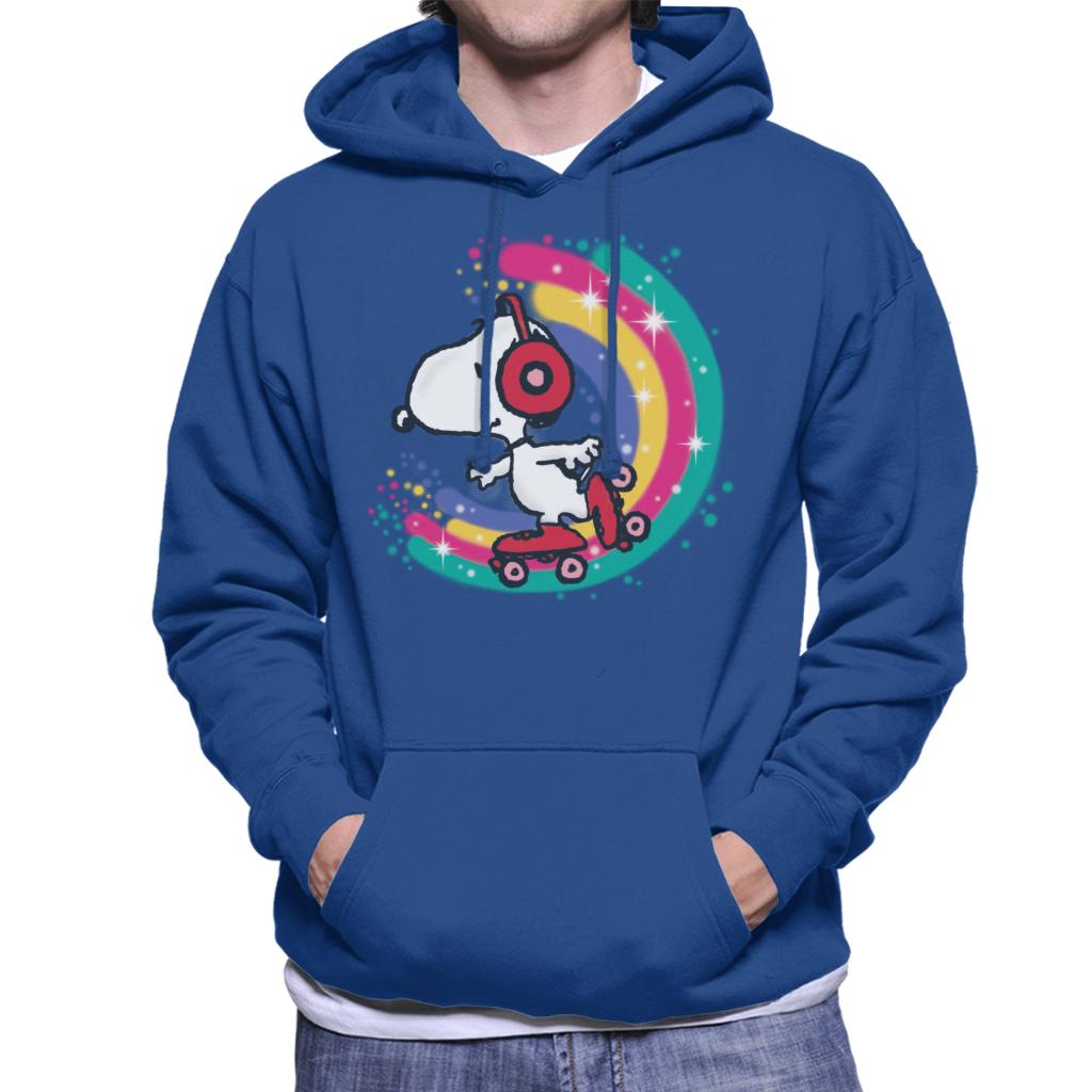 Peanuts Snoopy Roller Skating Rainbow Men's Hooded Sweatshirt-ALL + EVERY