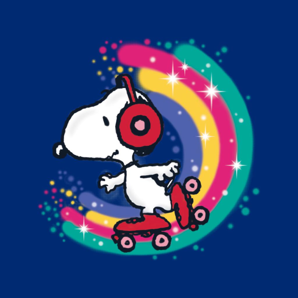 Peanuts Snoopy Roller Skating Rainbow Men's Sweatshirt-ALL + EVERY