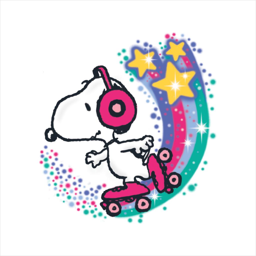 Peanuts Snoopy Roller Skating Star Powered Rainbow Women's T-Shirt-ALL + EVERY