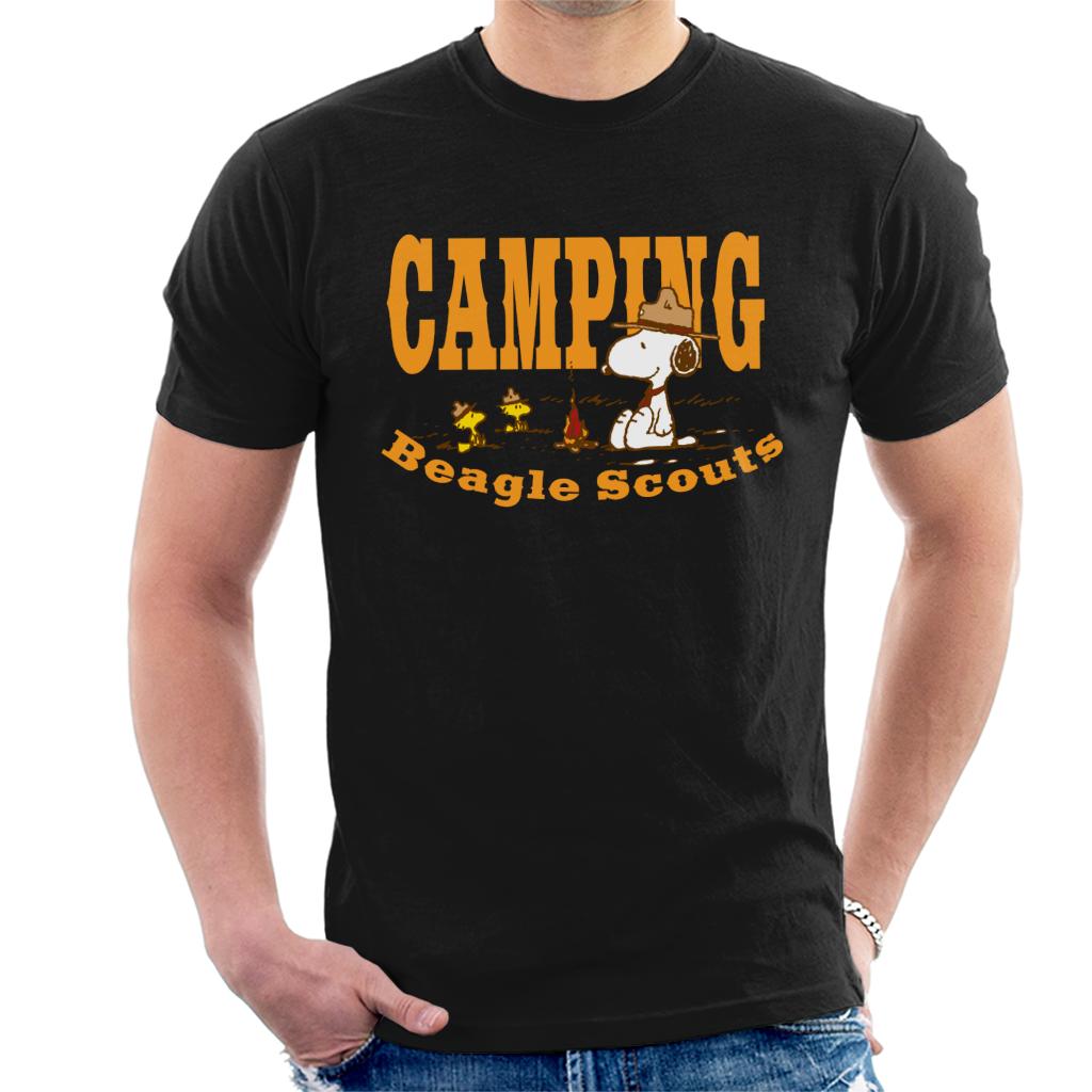 Peanuts Snoopy Woodstock Camping Beagle Scouts Men's T-Shirt-ALL + EVERY