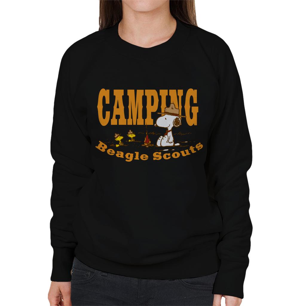 Peanuts Snoopy Woodstock Camping Beagle Scouts Women's Sweatshirt-ALL + EVERY