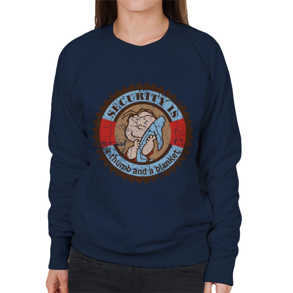 Peanuts Linus Van Pelt Security Is A Thumb And Blanket Women's Sweatshirt-ALL + EVERY