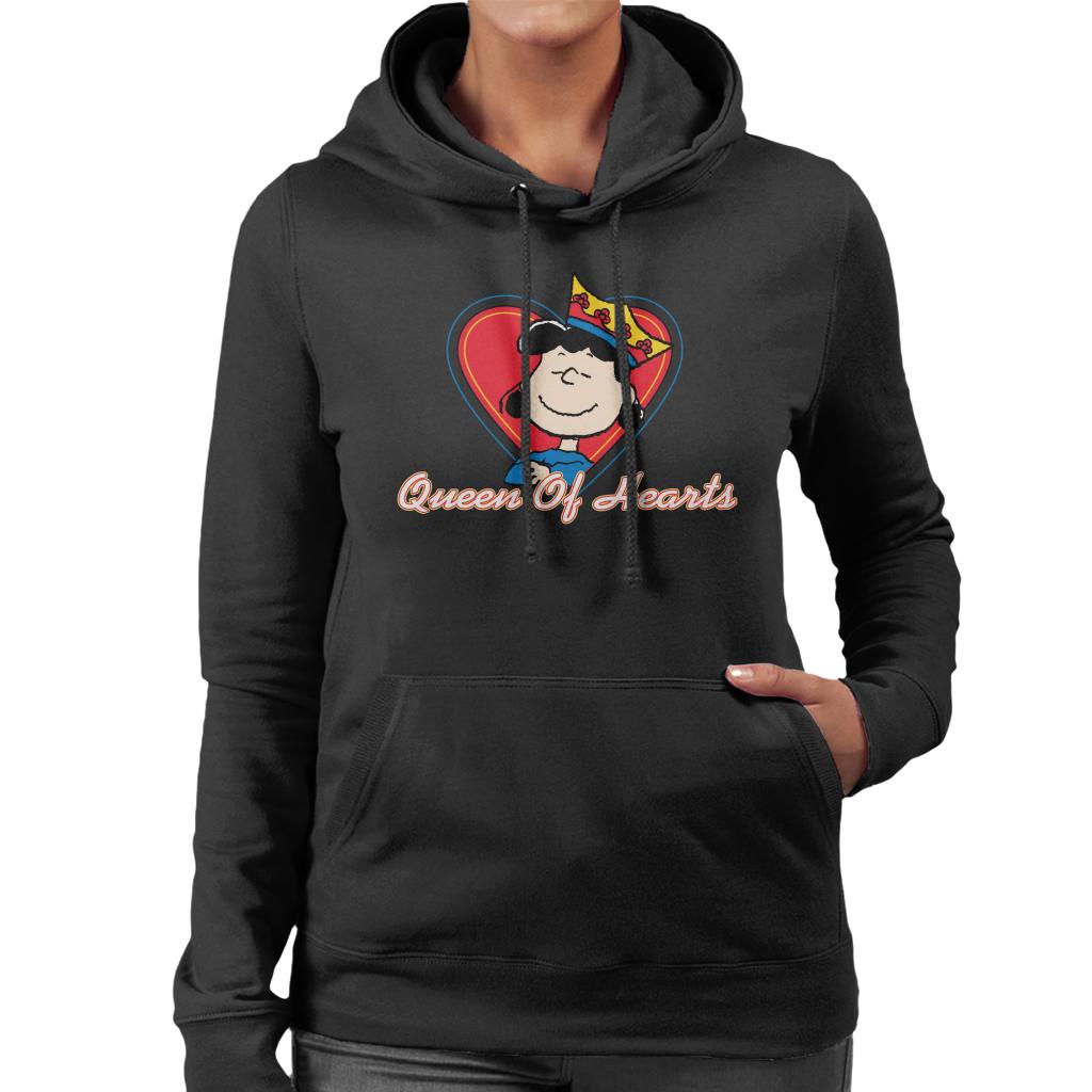 Peanuts Lucy Van Pelt Queen Of Hearts Women's Hooded Sweatshirt-ALL + EVERY