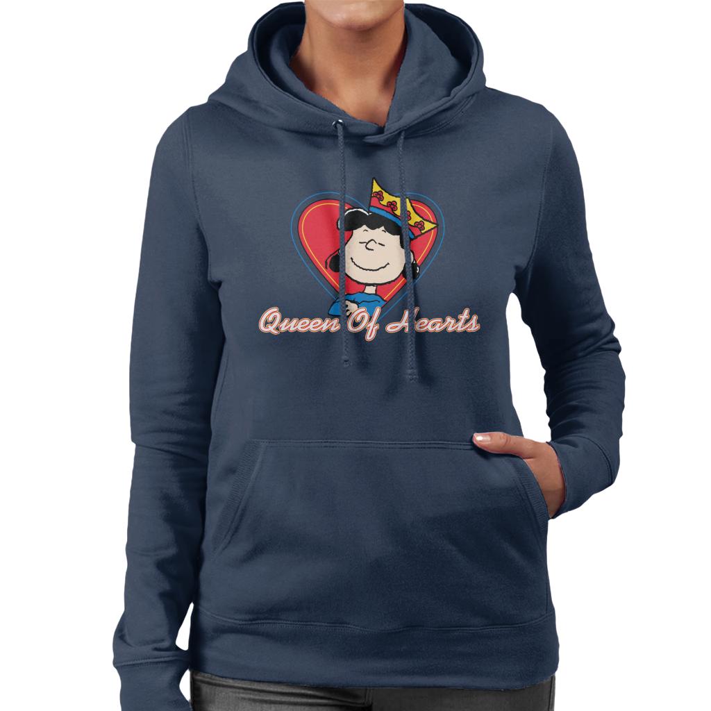 Peanuts Lucy Van Pelt Queen Of Hearts Women's Hooded Sweatshirt-ALL + EVERY