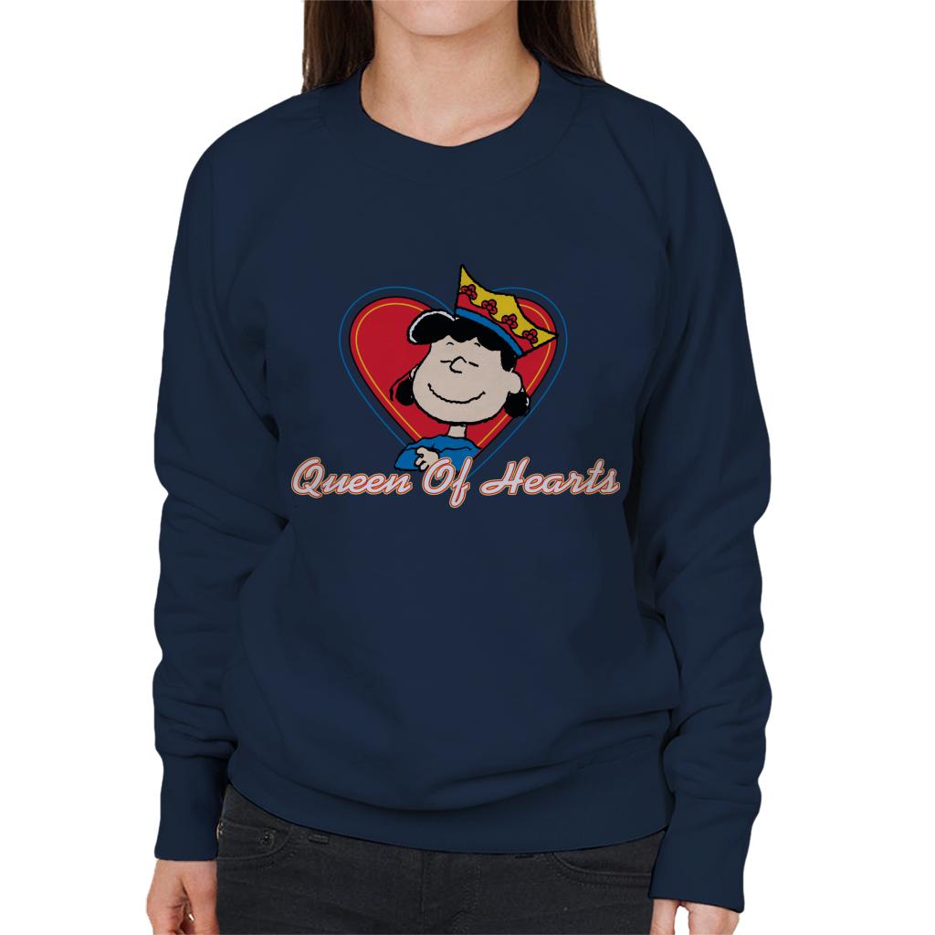 Peanuts Lucy Van Pelt Queen Of Hearts Women's Sweatshirt-ALL + EVERY