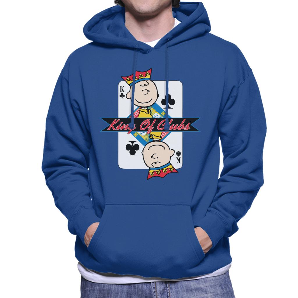 Peanuts Charlie Brown King Of Clubs Men's Hooded Sweatshirt-ALL + EVERY