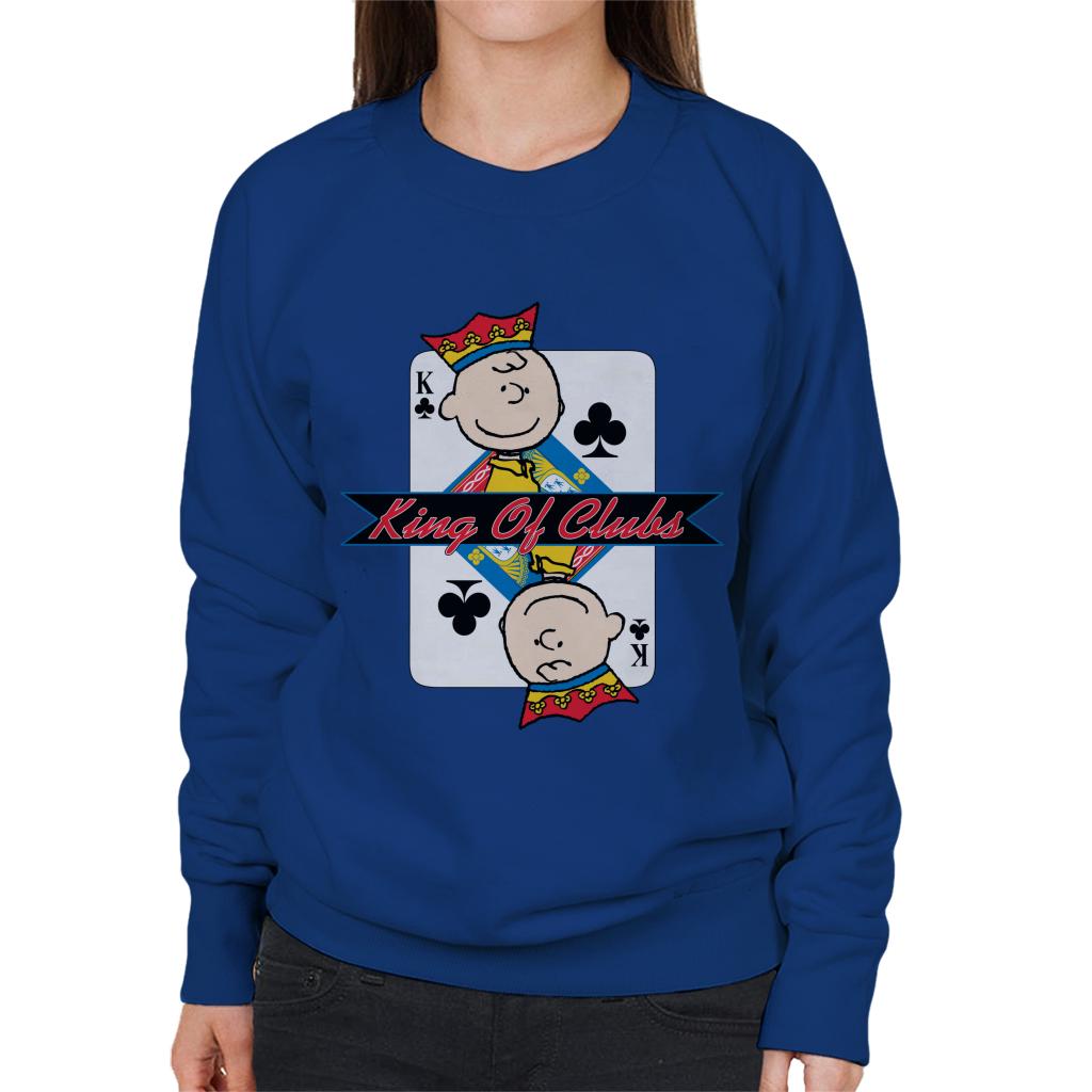 Peanuts Charlie Brown King Of Clubs Women's Sweatshirt-ALL + EVERY