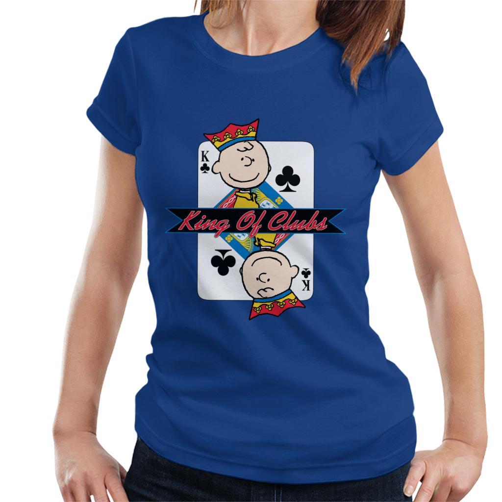 Peanuts Charlie Brown King Of Clubs Women's T-Shirt-ALL + EVERY