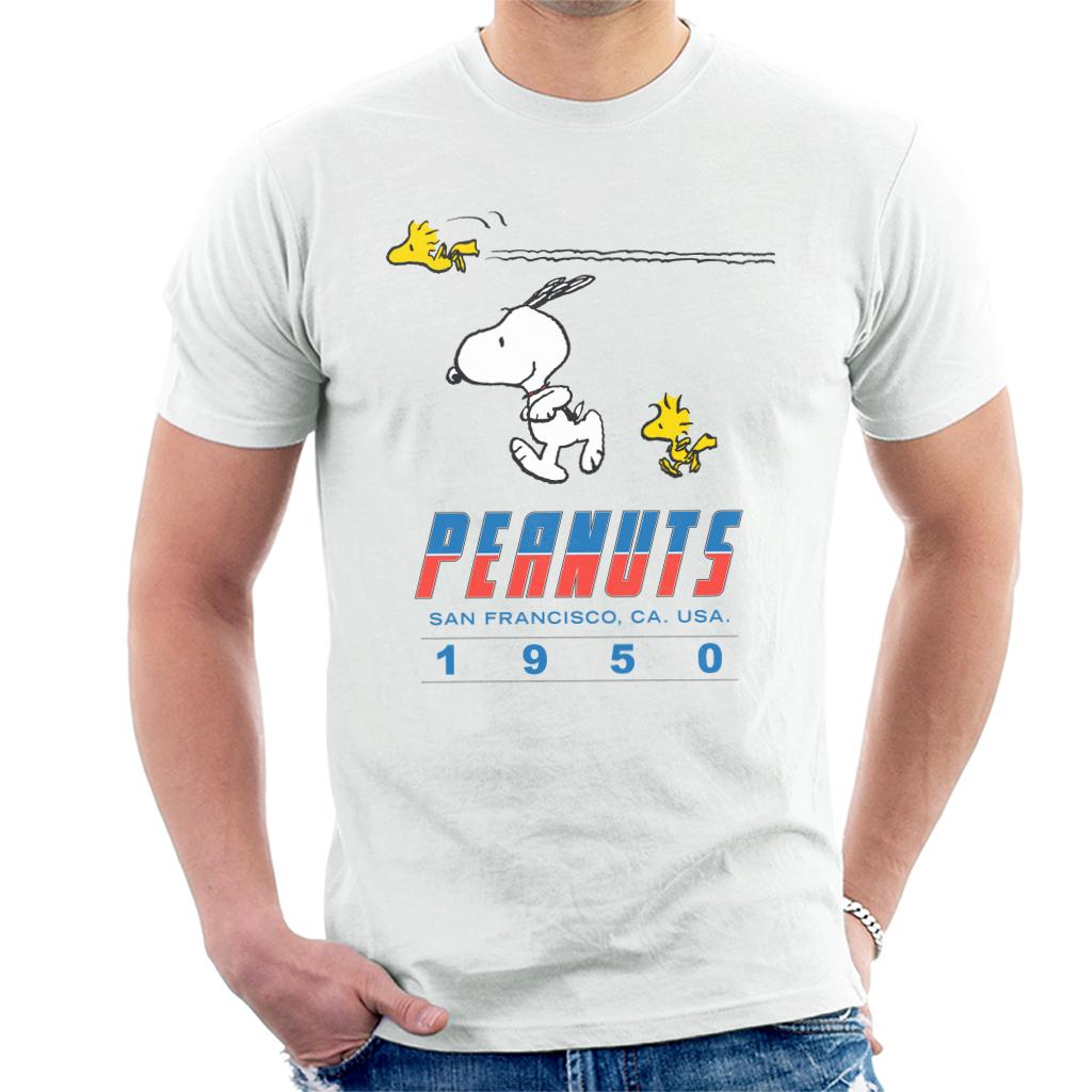 Peanuts Snoopy Woodstock 1950s San Francisco Men's T-Shirt-ALL + EVERY