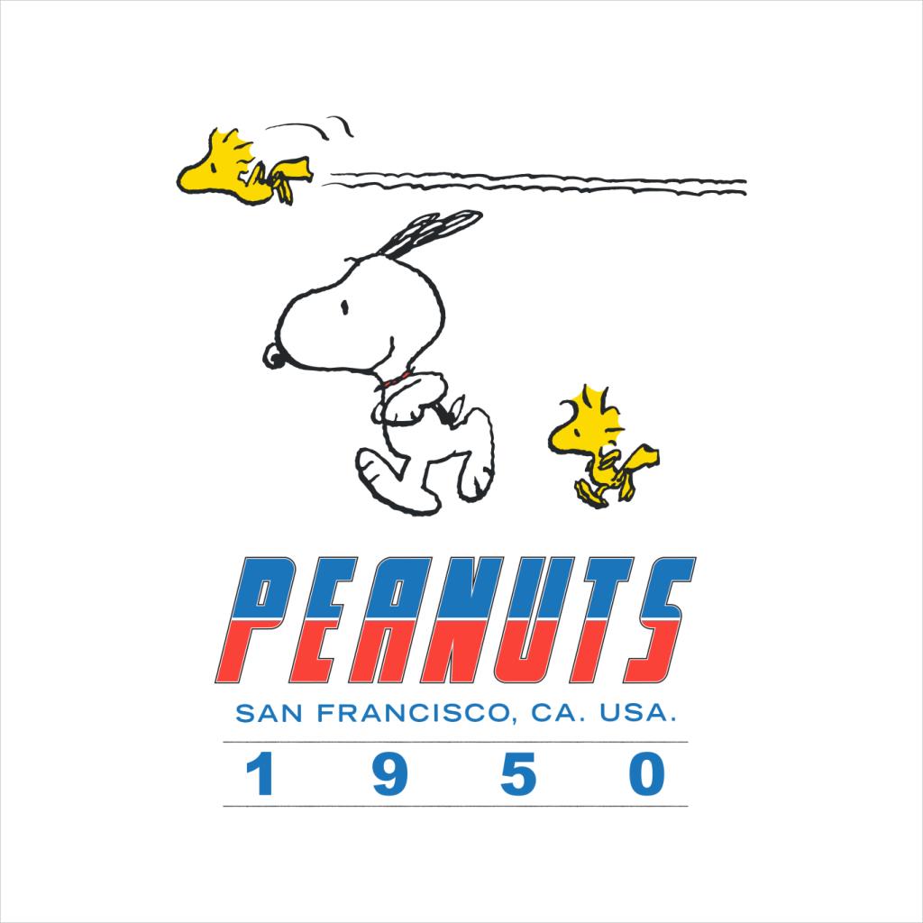 Peanuts Snoopy Woodstock 1950s San Francisco Women's T-Shirt-ALL + EVERY