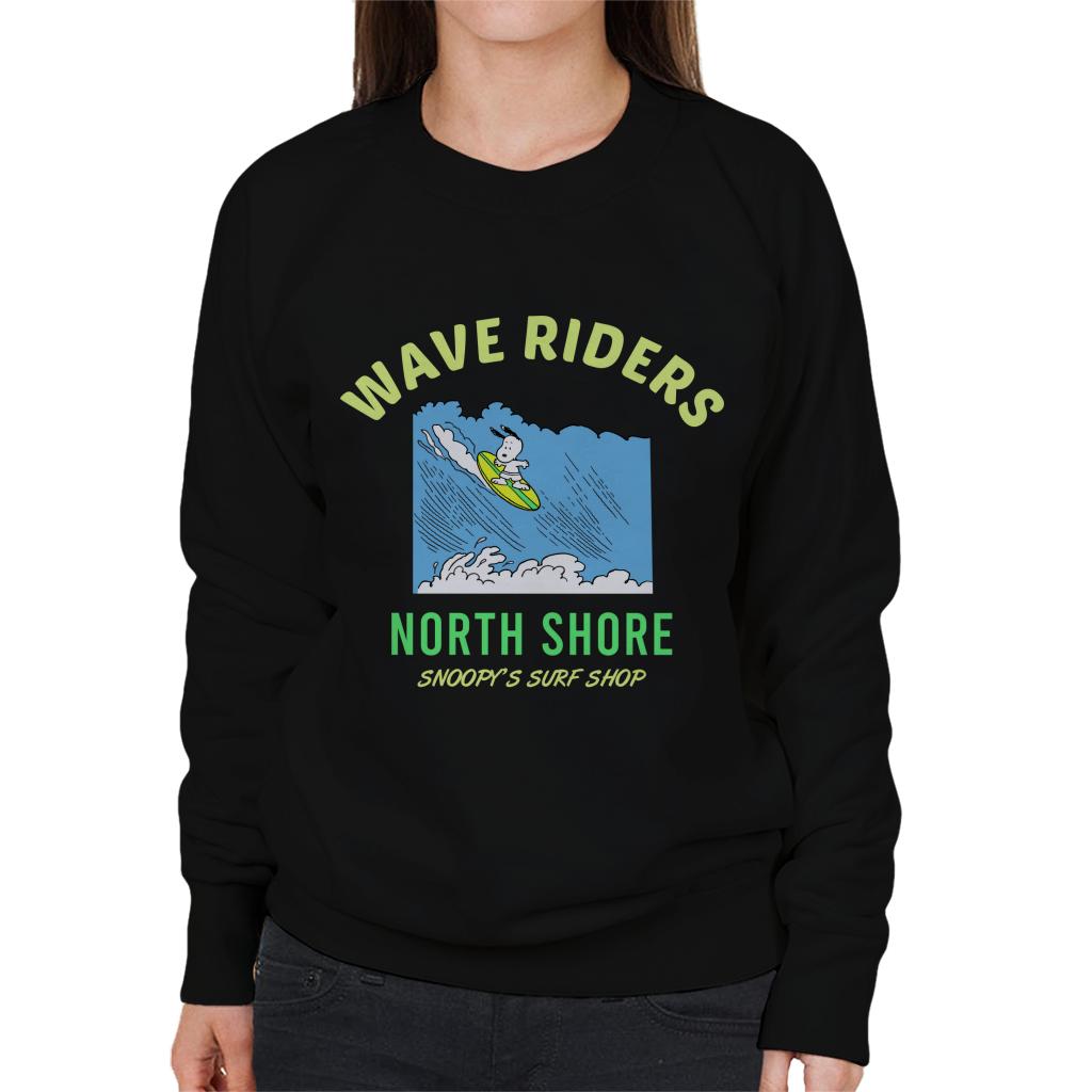 Peanuts Snoopy Wave Riders North Shore Women's Sweatshirt-ALL + EVERY