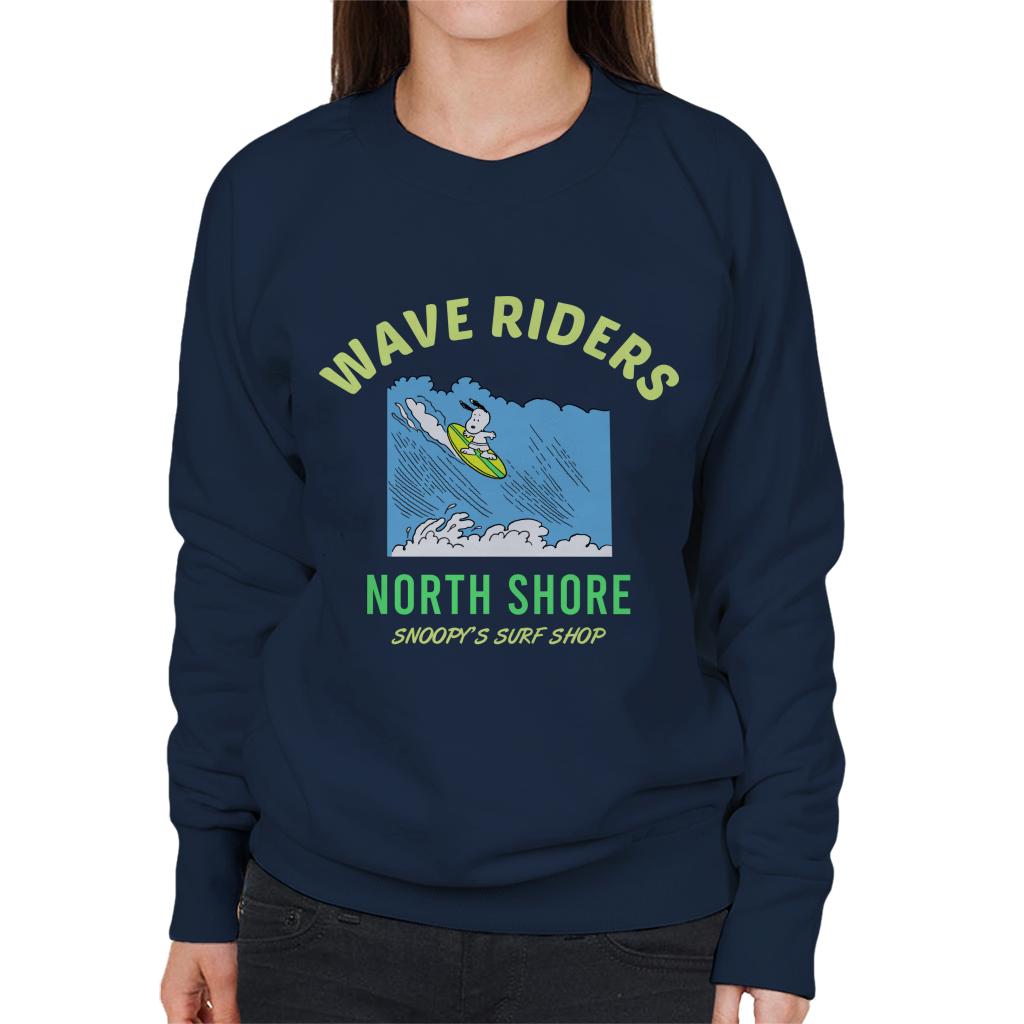 Peanuts Snoopy Wave Riders North Shore Women's Sweatshirt-ALL + EVERY