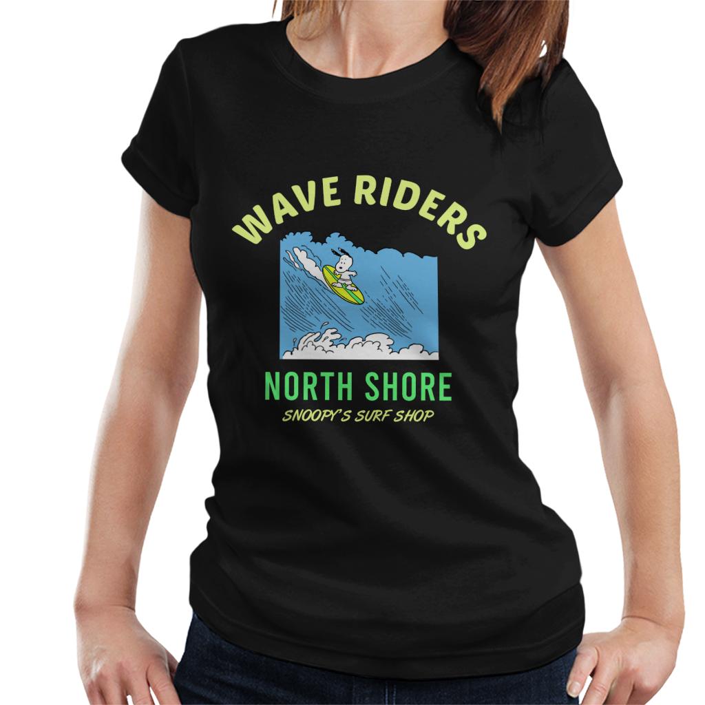 Peanuts Snoopy Wave Riders North Shore Women's T-Shirt-ALL + EVERY