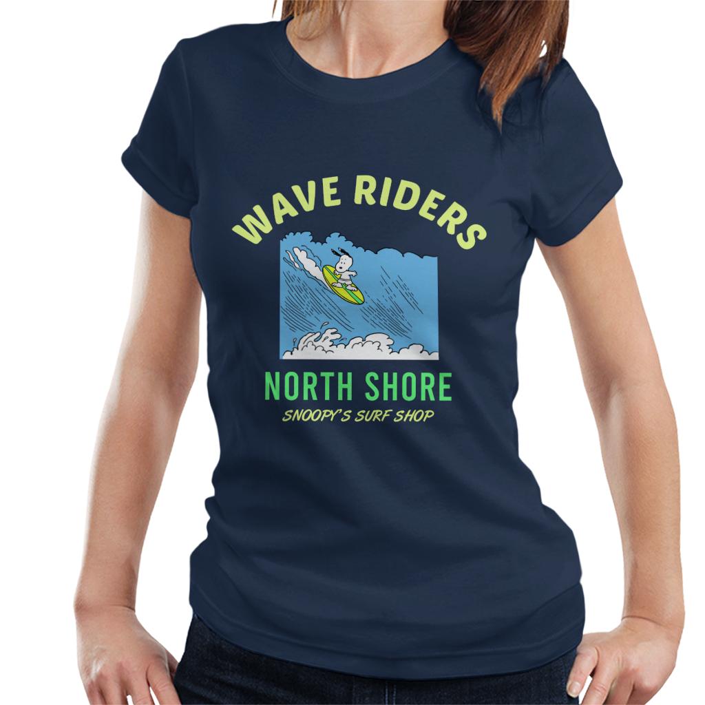 Peanuts Snoopy Wave Riders North Shore Women's T-Shirt-ALL + EVERY