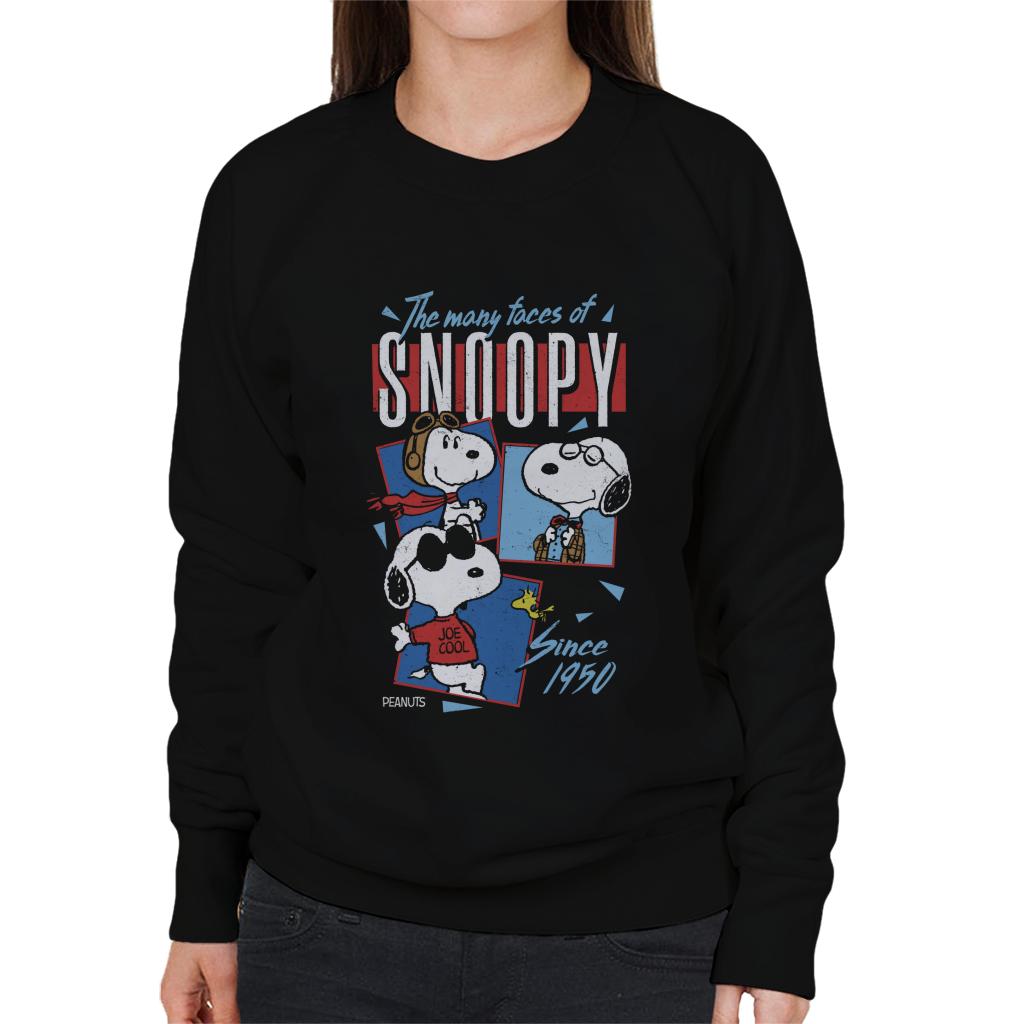 Peanuts The Many Faces Of Snoopy Women's Sweatshirt-ALL + EVERY