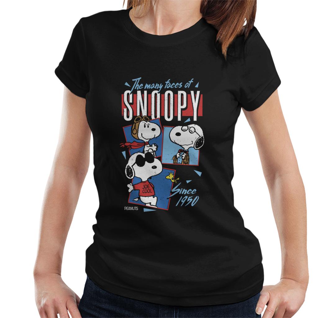 Peanuts The Many Faces Of Snoopy Women's T-Shirt-ALL + EVERY