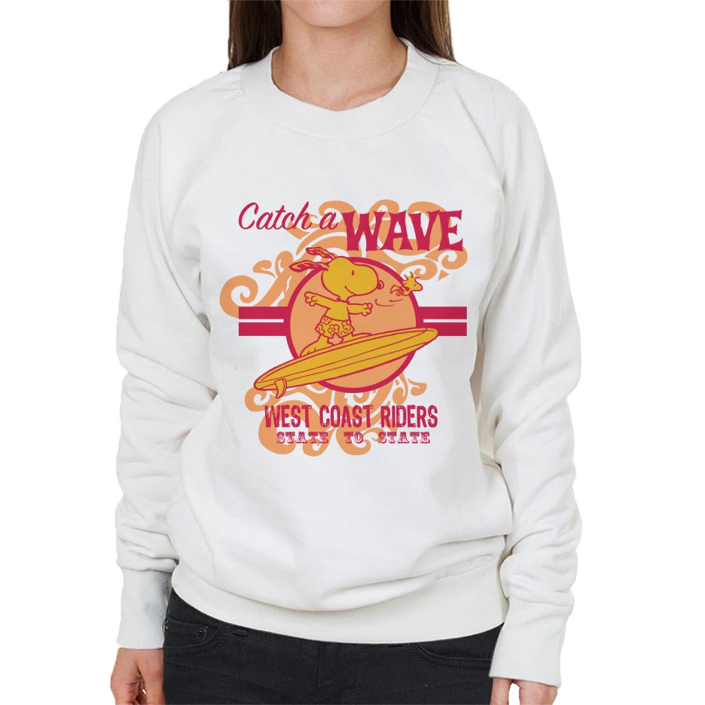 Peanuts Snoopy Catch A Wave Women's Sweatshirt-ALL + EVERY