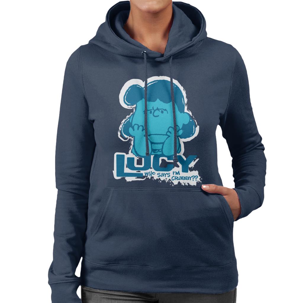 Peanuts Lucy Van Pelt Who Says Im Crabby Women's Hooded Sweatshirt-ALL + EVERY