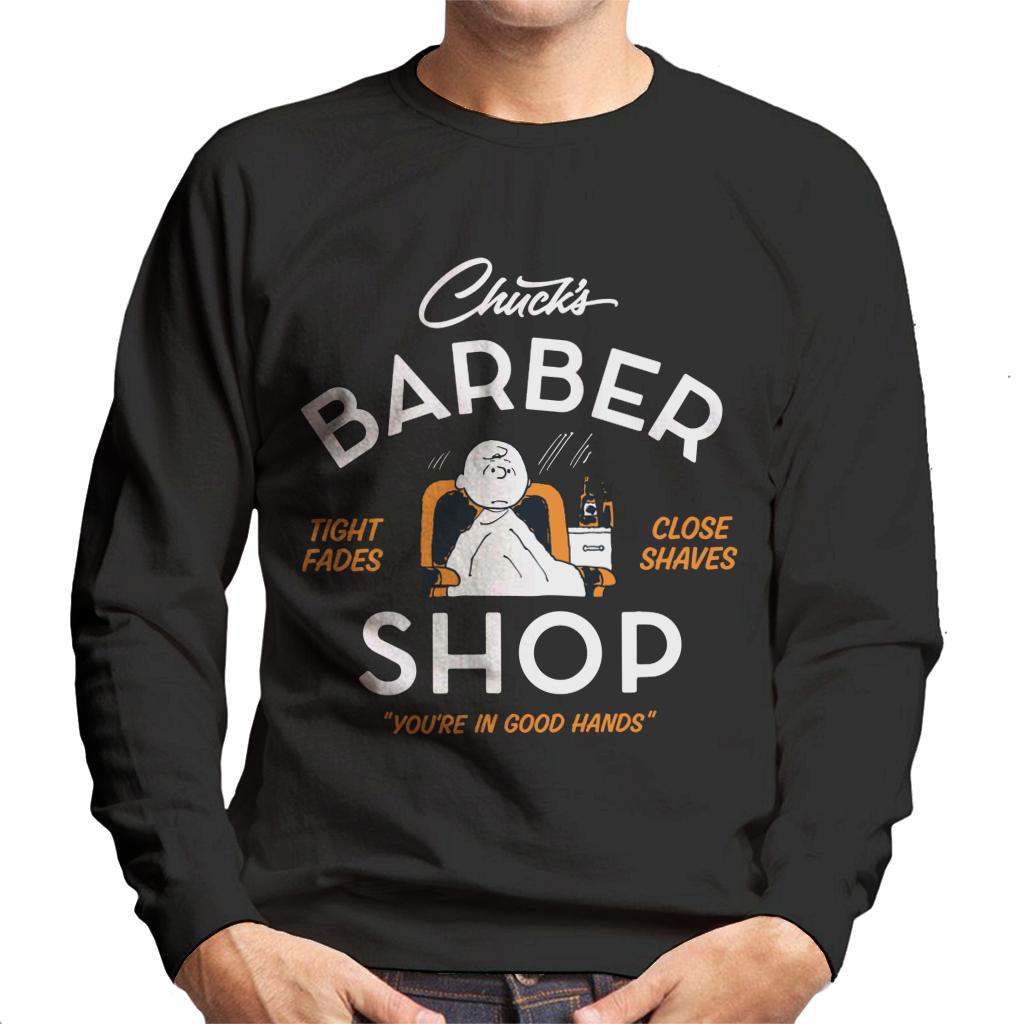 Peanuts Charlie Brown Chucks Barber Shop Men's Sweatshirt-ALL + EVERY