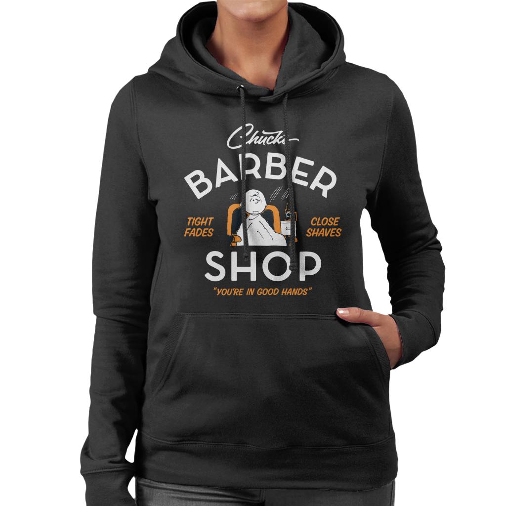 Peanuts Charlie Brown Chucks Barber Shop Women's Hooded Sweatshirt-ALL + EVERY