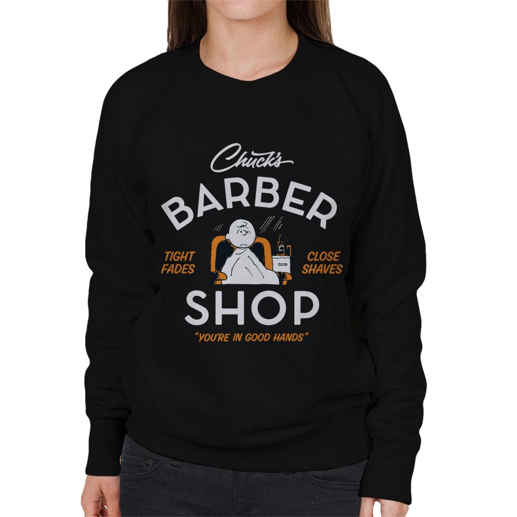 Peanuts Charlie Brown Chucks Barber Shop Women's Sweatshirt-ALL + EVERY