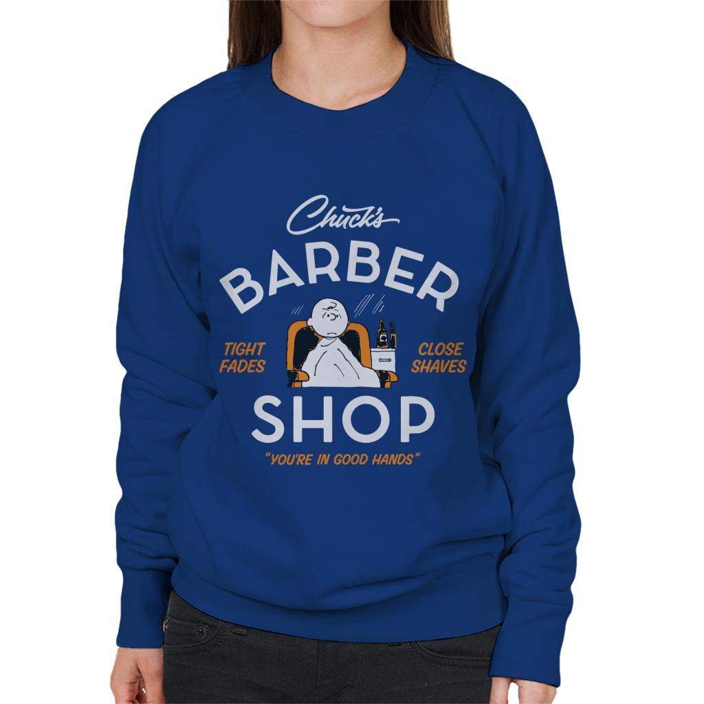 Peanuts Charlie Brown Chucks Barber Shop Women's Sweatshirt-ALL + EVERY