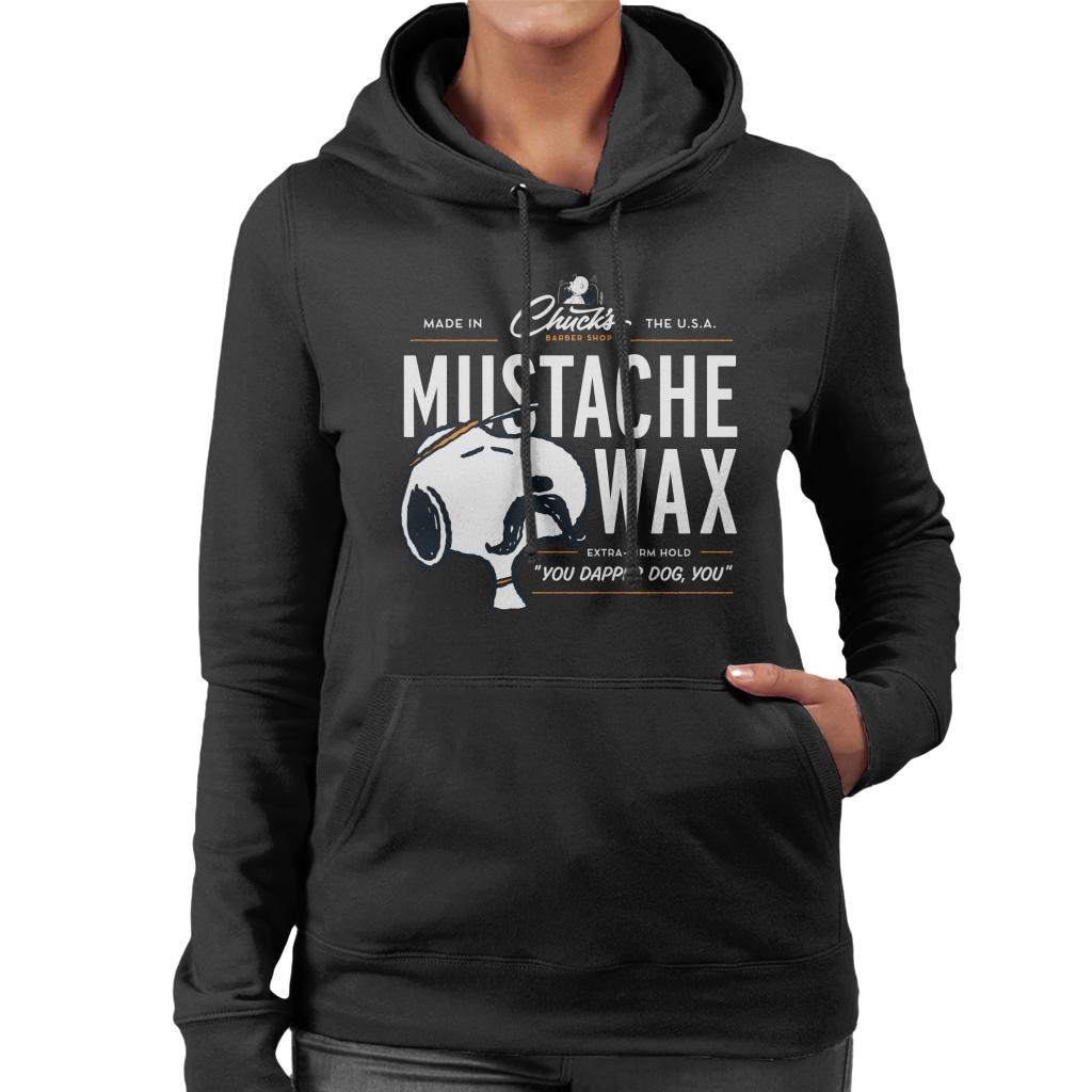 Peanuts Snoopy Mustache Wax Women's Hooded Sweatshirt-ALL + EVERY