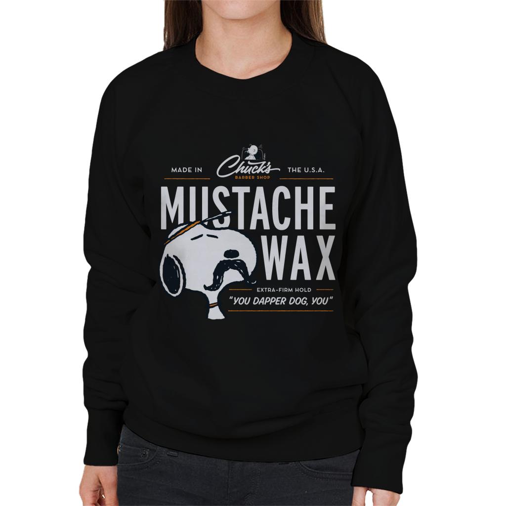 Peanuts Snoopy Mustache Wax Women's Sweatshirt-ALL + EVERY