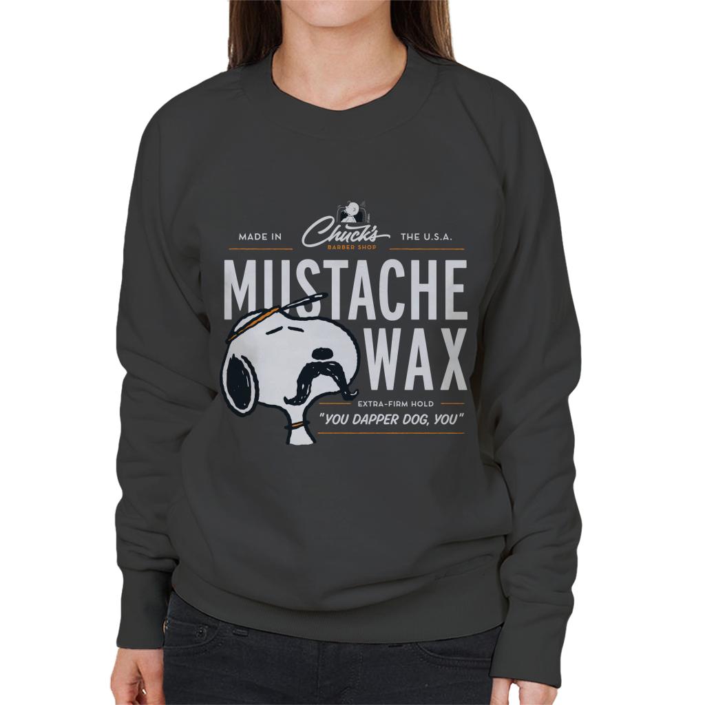 Peanuts Snoopy Mustache Wax Women's Sweatshirt-ALL + EVERY