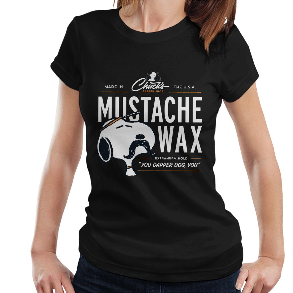 Peanuts Snoopy Mustache Wax Women's T-Shirt-ALL + EVERY