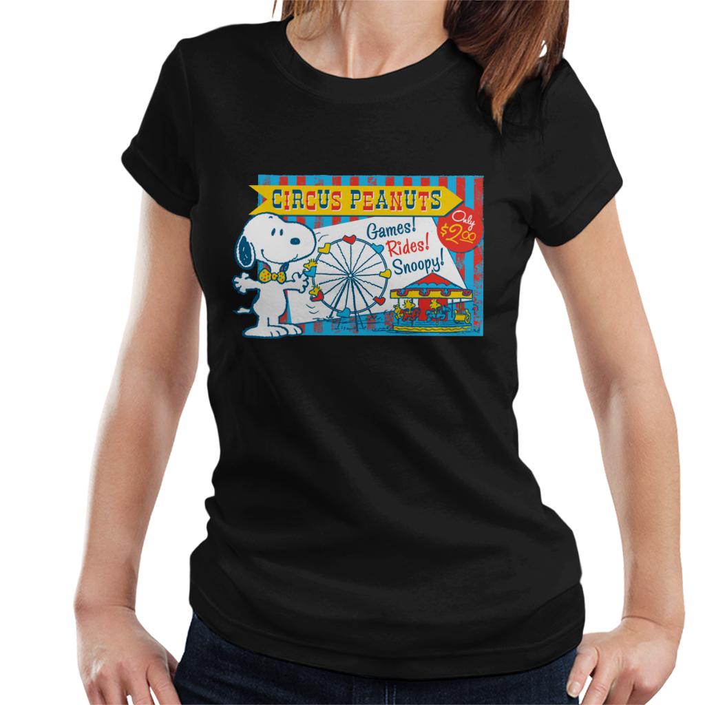 Peanuts Snoopy Circus Games And Rides Women's T-Shirt-ALL + EVERY