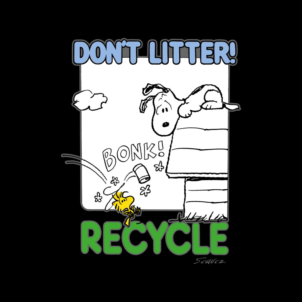 Peanuts Snoopy Woodstock Dont Litter Recycle Women's T-Shirt-ALL + EVERY