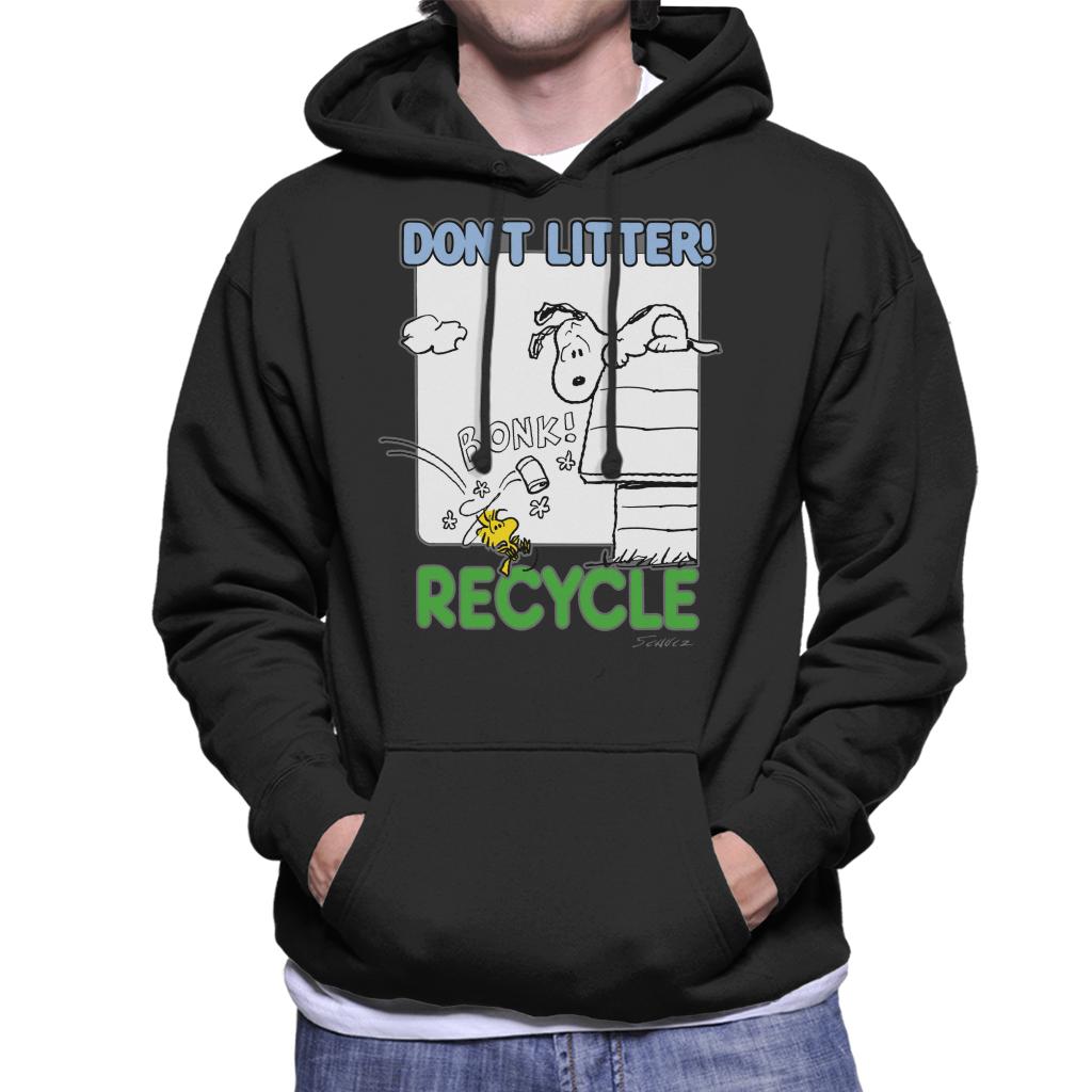 Peanuts Snoopy Woodstock Dont Litter Recycle Men's Hooded Sweatshirt-ALL + EVERY