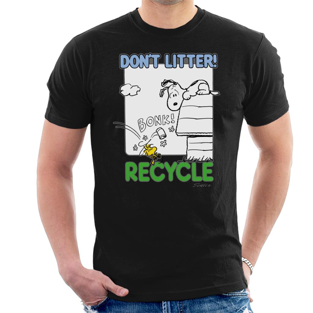 Peanuts Snoopy Woodstock Dont Litter Recycle Men's T-Shirt-ALL + EVERY