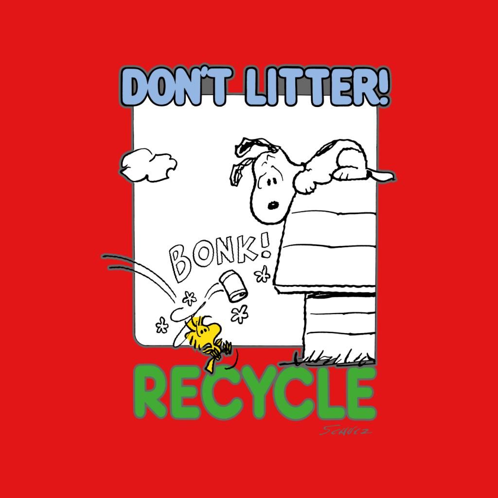 Peanuts Snoopy Woodstock Dont Litter Recycle Women's T-Shirt-ALL + EVERY