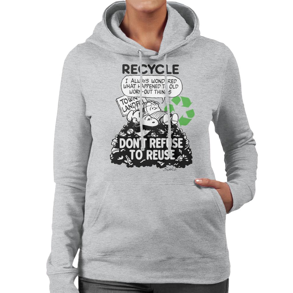 Peanuts Snoopy Dont Refuse To Reuse Women's Hooded Sweatshirt-ALL + EVERY