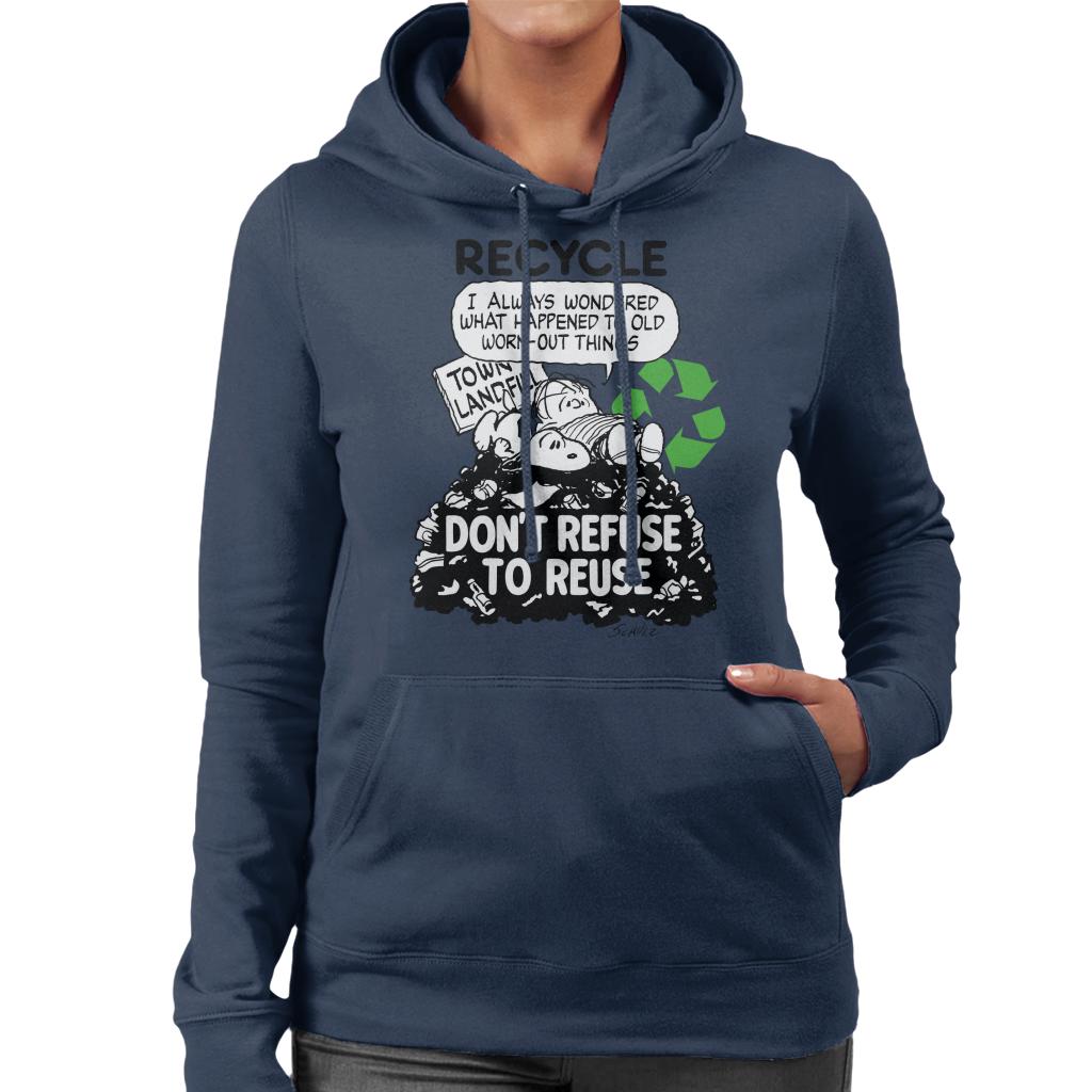 Peanuts Snoopy Dont Refuse To Reuse Women's Hooded Sweatshirt-ALL + EVERY