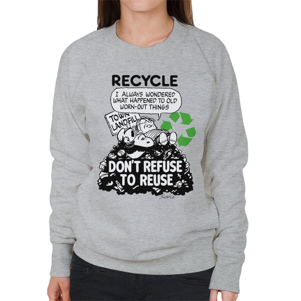 Peanuts Snoopy Dont Refuse To Reuse Women's Sweatshirt-ALL + EVERY