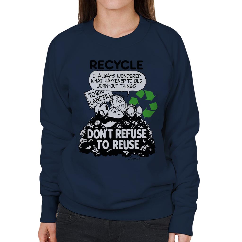 Peanuts Snoopy Dont Refuse To Reuse Women's Sweatshirt-ALL + EVERY