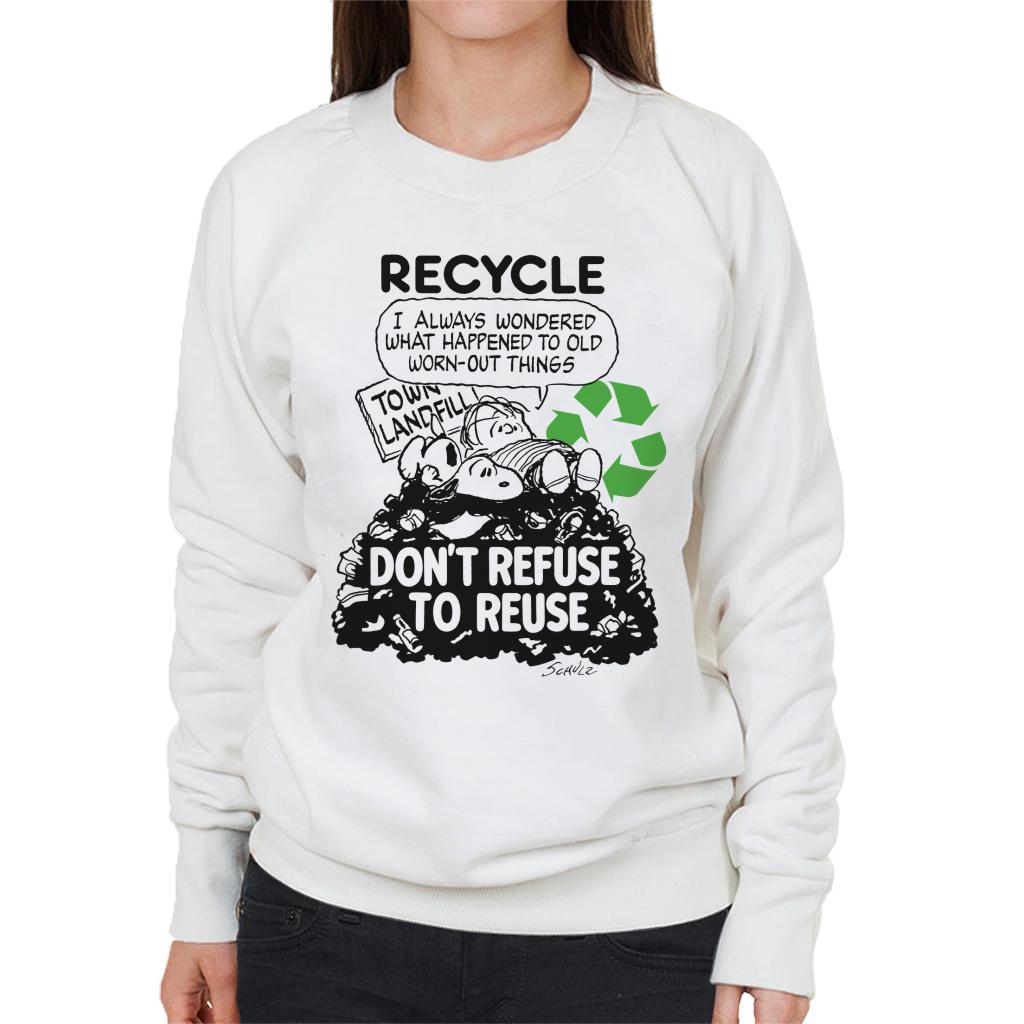 Peanuts Snoopy Dont Refuse To Reuse Women's Sweatshirt-ALL + EVERY