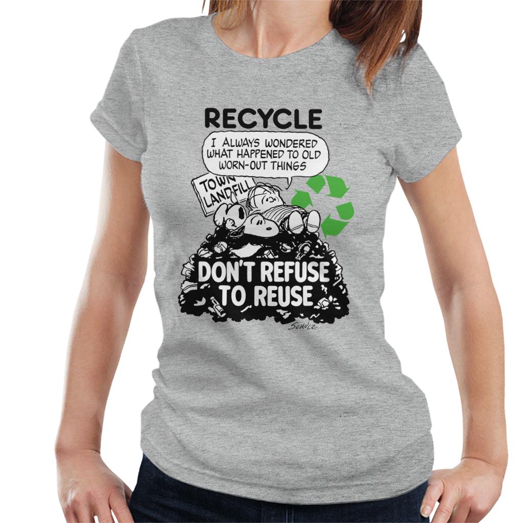 Peanuts Snoopy Dont Refuse To Reuse Women's T-Shirt-ALL + EVERY