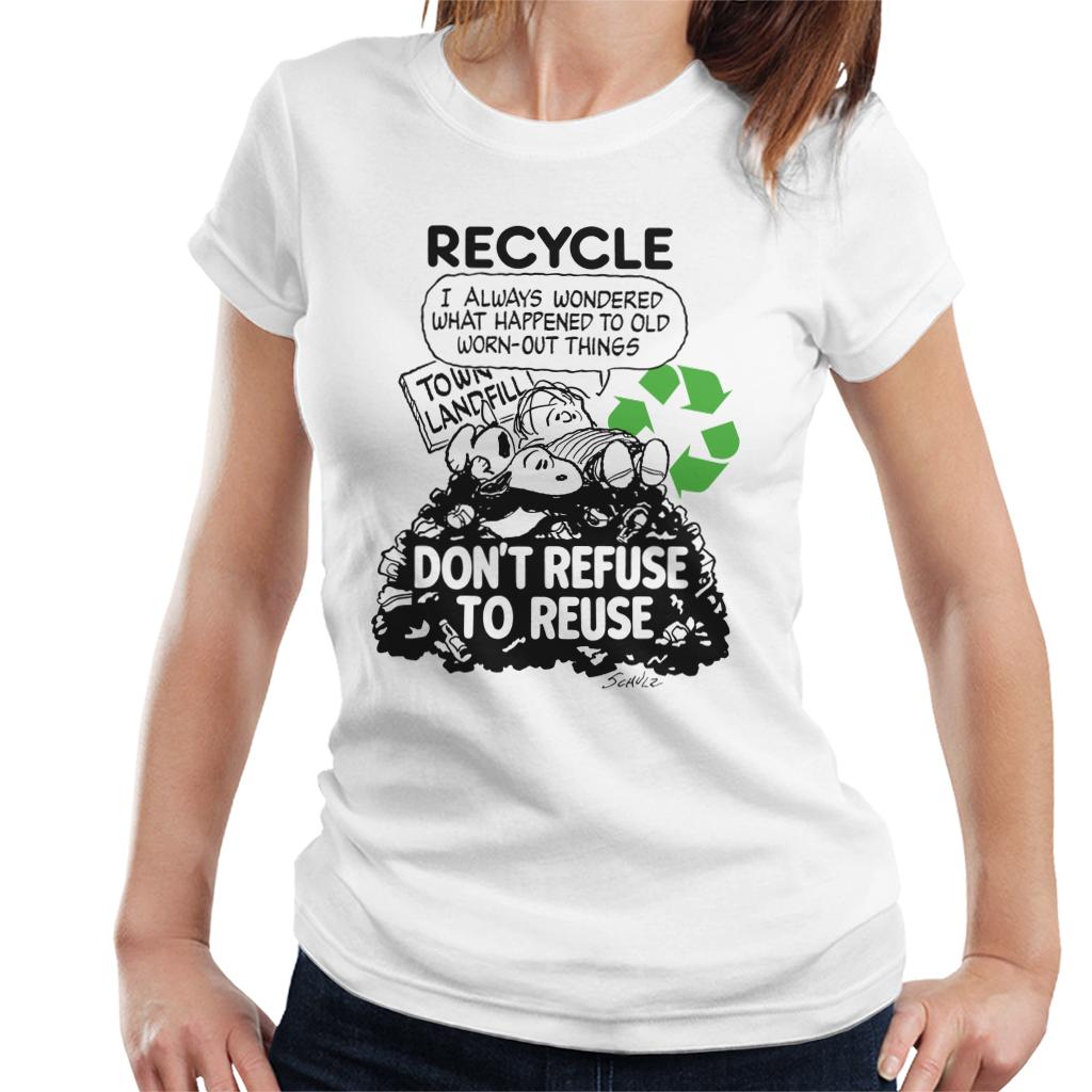 Peanuts Snoopy Dont Refuse To Reuse Women's T-Shirt-ALL + EVERY