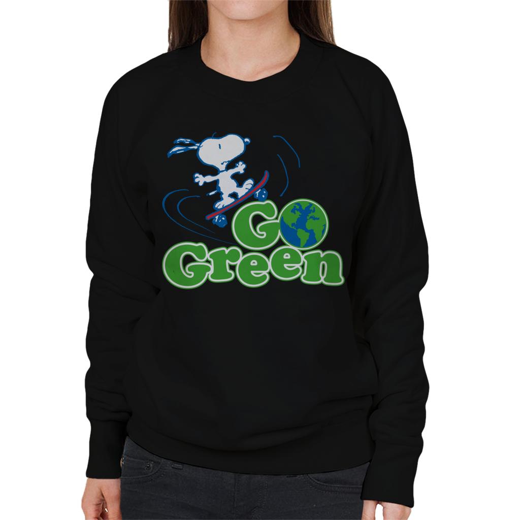 Peanuts Snoopy Go Green Women's Sweatshirt-ALL + EVERY